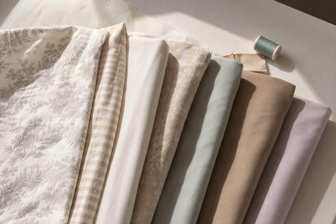 Nursing pillow cover colourway fabric swatches